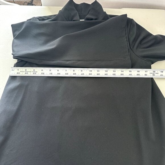 Susana Monaco Womens Mock Neck V-Neck Cut Out Long Flare Sleeve Top Size M Black - Picture 7 of 9